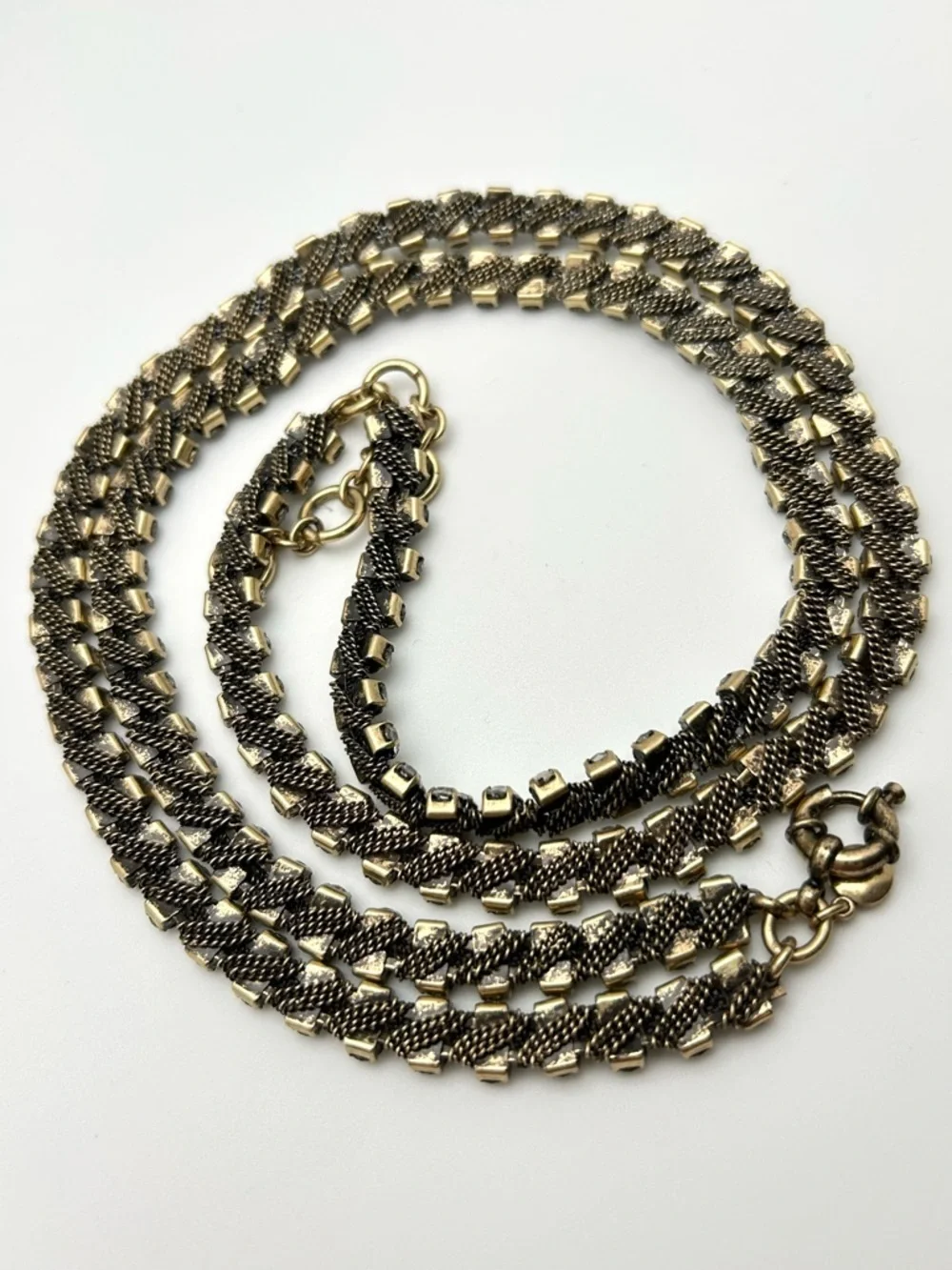J. Crew Double Strand Chain Wrapped Jeweled Necklace